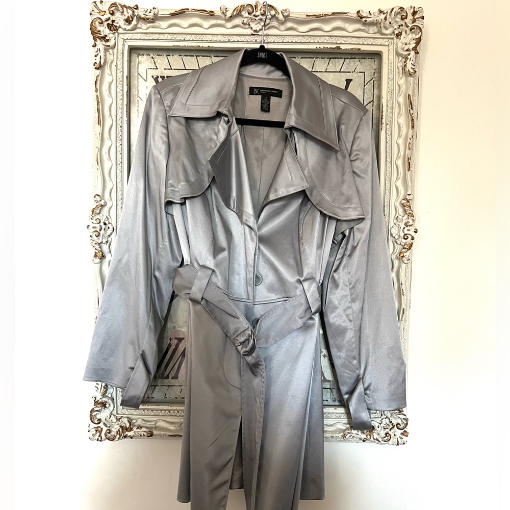 I.N.C. International Concepts Elegant Silver-Gray Women's Trench Coat NWOT!